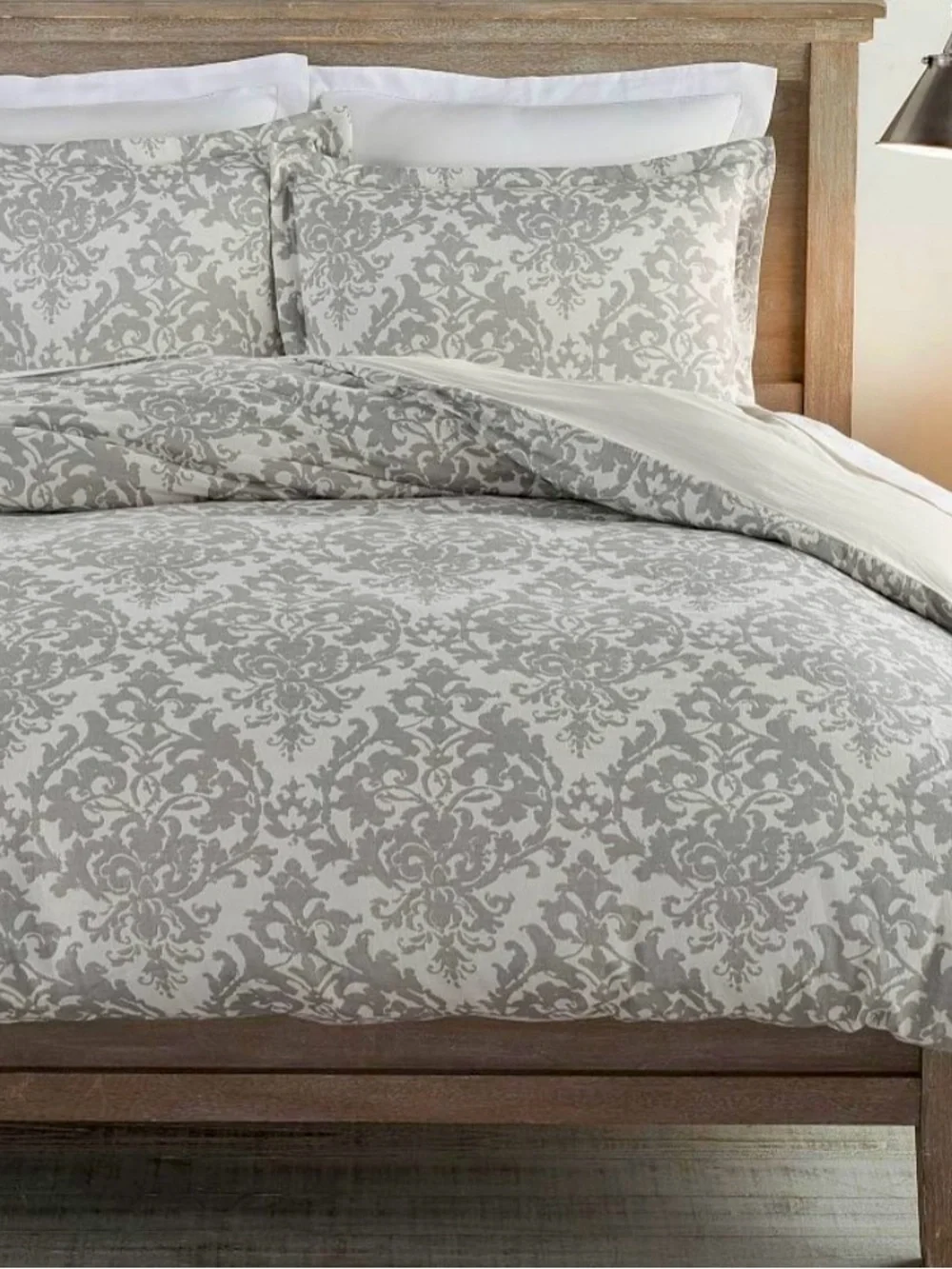 Pottery Barn Jacquard Linen Medallion Duvet and 2 Euro Shams